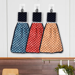 Heart Home Napkin | Washbasin Hanging Napkin | Kitchen Towel with Ties | Napkin for Kitchen | Circle Napkin for Bathroom | Hand Towel for Kitchen | Pack of 3 | Multi
