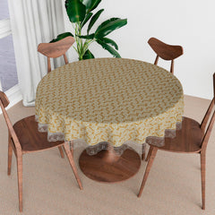 Heart Home Round Table Cover | Table Cloth for Round Tables | 4 Seater Round Table Cloth | Carry Round Kitchen Dining Tablecloth | Tabletop Cover | 60 Inch | Golden