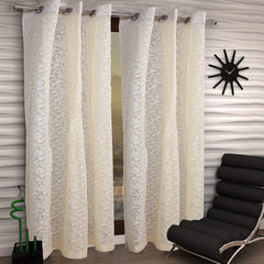 Kuber Industries Cotton Door Curtain-Beige, 7 Feet, 2 Pieces