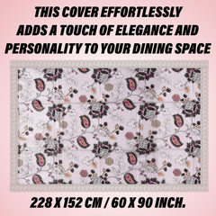 Heart Home Dining Table Cover | PVC Table Cloth Cover | 6 Seater Table Cloth | 3D Gulab Table Cover | Table Protector | Table Cover for Dining Table | 60x90 Inch | DTC | Black