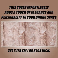 Kuber Industries Dining Table Cover | PVC Table Cloth Cover | 8 Seater Table Cloth | Marble Table Cover | Table Protector | Table Cover for Dining Table | 60x108 Inch | DTC | Brown