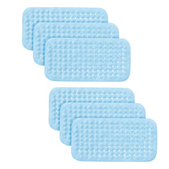 Kuber Industries Bathroom Mat|Anti Slip Mat for Bathroom Floor|Durable,Wear Resistant & Easy to Maintain|Acupressure & Foot Massager Door Mat with Water Drainage Holes|JL01|35 x 70 cm|Blue (Pack Of 6)