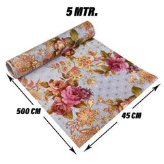 Heart Home Shelf Liner | Kitchen Cabinet Shelf Protector | Kitchen Liners for Cabinets and Drawers | Drawer Liner Mat | Pink Gulab Shelf Liner Cabinet Mat | 5 MTR | Blue