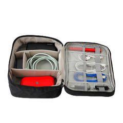 Homestic Travel Organizer For Electronic Accessories|Multipurpose Pouch|Adapter, Cable, Gadget Organizer|Two Comparment With Zipper|Great For Traveling (Black)