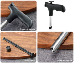 kuber industries Stainless Steel 2 Pieces Coconut Opener Coconut Knife Opener Coconut Opening Fruit Knife Tool (Black)