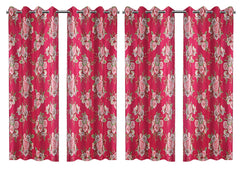 Kuber Industries Polyester 4 Pieces 7 Feet Eyelet Door Curtain (Pink) -Ctktc12963