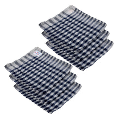 Heart Home Duster | Wet Dry Cleaning Napkin | Cotton Kitchen Duster | 300 GSM Kitchen Cleaning Clothes | Pocha For Kitchen | Car | Desk | Fan | Set of 6 | 101 | Blue