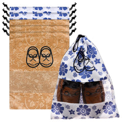 Heart Home Shoe Cover | Travel Shoe Storage Bags | Non-Woven Storage Bag | Shoe Cover with Drawstring | Shoe Organizer with Clear window | Pack of 6 | Multi