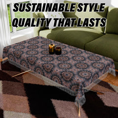 Heart Home Center Table Cover | PVC Table Cloth Cover | 4 Seater Table Cloth | Rangoli Table Cover | Table Protector | Table Cover for Center Table | 40x60 Inch | CTC | Black