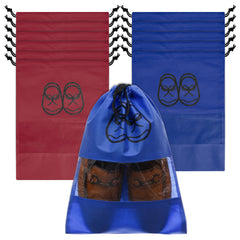 Heart Home Shoe Cover | Travel Shoe Storage Bags | Non-Woven Storage Bag | Shoe Cover with Drawstring | Shoe Organizer with Clear window | Pack of 6 | Multi