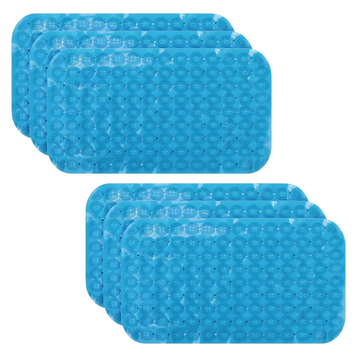 Kuber Industries Bath Mat | PVC Bathroom Mat | Shower Bath Mat | Floor Tub Mat | Foot Massager Mat | Anti-Skid Shower Bathroom Mat | B-02A |Pack of 6| Dark Blue