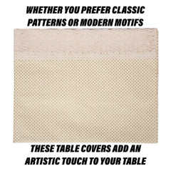 Heart Home Table Cover | Dining Table Cover | Center Table Cover | Reversable Table Cover for Kitchen Table | Dot Square Table Cover for Hall Décor | 48x48 Inch | Golden