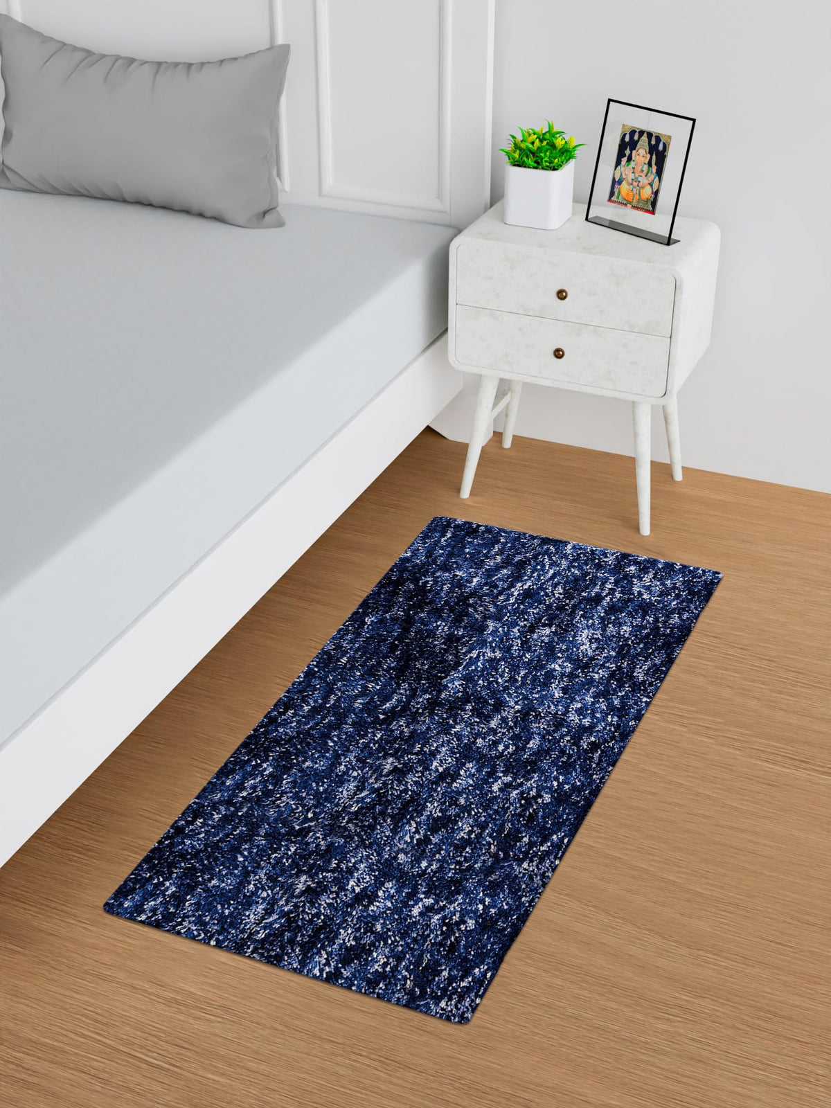 Heart Home Runner | Bedside Runner for Bedroom | Runner for Living Room | Lexus Home Decor Carpet Runner | Anti Skid Carpet Rug Mat | Kitchen Runner | 22x55 | Blue