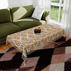 Heart Home Center Table Cover | PVC Table Cloth Cover | 4 Seater Table Cloth | Zig Zag Gripper Table Cover | Table Protector | Table Cover for Center Table | 40x60 Inch | CTC | Green