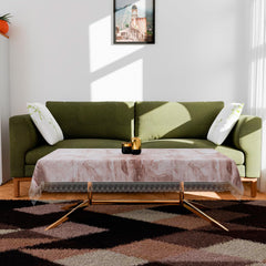 Kuber Industries Center Table Cover | PVC Table Cloth Cover | 4 Seater Table Cloth | Marble Table Cover | Table Protector | Table Cover for Center Table | 40x60 Inch | CTC | Brown