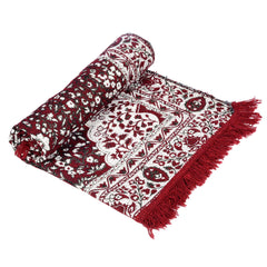 Heart Home Carpet | Velvet Flower Design Carpet | Super Soft Area Rugs | Carpet for Living room | Comfortable Prayer Mat | Carpet for Hall | 4.5x3 Feet | Maroon
