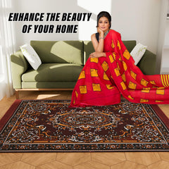 Kuber Industries Carpet | Velvet Floor Mat | Carpet for Hall | Carpet for Living Room | Carpet for Bedroom | Area Rug | Solid Prayer Mat |Heavy V.V Carpet | 3x5 Feet | Maroon