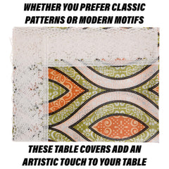 Heart Home Center Table Cover | PVC Table Cloth Cover | 4 Seater Table Cloth | Zig Zag Gripper Table Cover | Table Protector | Table Cover for Center Table | 40x60 Inch | CTC | Green