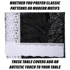 Heart Home Dining Table Cover | PVC Table Cloth Cover | 6 Seater Table Cloth | Transparent Leaf Table Cover | Table Protector | Table Cover for Dining Table | 60x90 Inch | DTC | Black