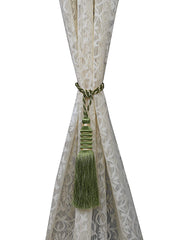 Kuber Industries Polyester 2 Pieces Curtain Tie Back Tassel Set (Green) -CTKTC12856 (CTKTC012856)