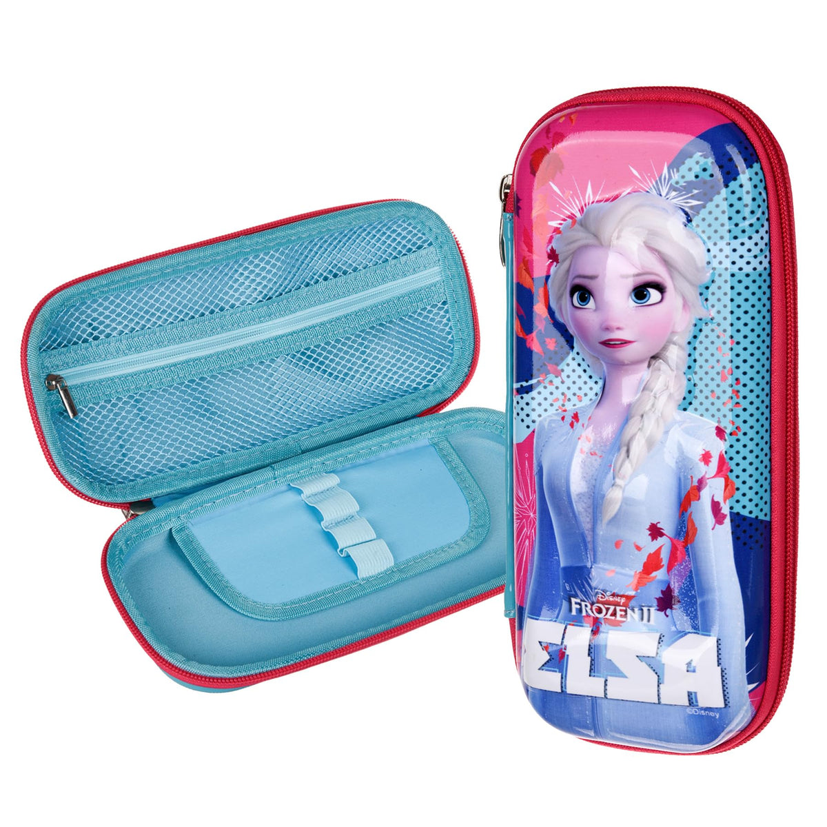 Heart Home Disney Frozen-II Pencil Pouch | School Pencil Case for Kids | Pen-Pencil Box for Kids | Geometry Box | Compass Box | School Stationery Supplies | Pack of 2 | Blue