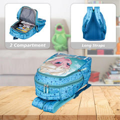 Heart Home Disney Elsa Backpack | School Backpack for Kids | College Backpack | School Bag for Boys & Girls | 3 Compartments School Backpack | Spacious & Multiple Pockets | Green
