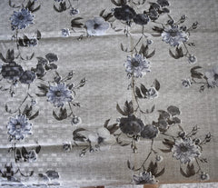 Kuber Industries Flower Printed PVC 6 Seater Oval Shape Table Cover, Protector with White Lace Border, 60"x90" (Grey)