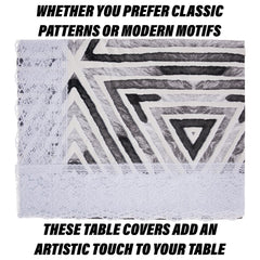 Kuber Industries Dining Table Cover | PVC Table Cloth Cover | 8 Seater Table Cloth | Triangle Table Cover | Table Protector | Table Cover for Dining Table | 60x108 Inch | DTC | Gray