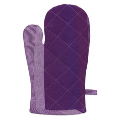 Kuber Industries Kitchen Linen Set|Cotton Glove,Pot Holder & Kitchen Towel|Adjustable Buckle Stain Resistant Cooking Kitchen Apron for Men,Women (Purple) (Pack Of 5)