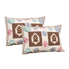 Heart Home Double Bedsheet with 2 Pillow Covers | 186 TC Premium Cotton Bedsheet for Double Bed | Bedsheet for Living Room-Home & Hotels | Arabic Beauty Gola | 100x108 Inch | Cream