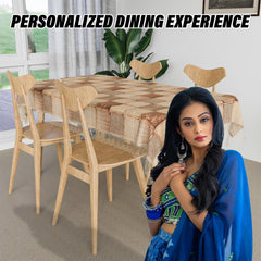 Kuber Industries Dining Table Cover | Kitchen Dining Tablecloth | 4 Seater Center Table Cover | Dining Table Cover for Hall Décor | Chatai Kitchen Tablecloth | 45x70 | Brown