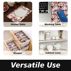 Heart Home Shelf Liner | Kitchen Cabinet Shelf Protector | Kitchen Liners for Cabinets and Drawers | Drawer Liner Mat | Rose Shelf Liner Cabinet Mat | 5 MTR | Pack of 2 | White