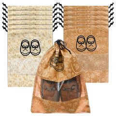 Heart Home Shoe Cover | Travel Shoe Storage Bags | Non-Woven Storage Bag | Shoe Cover with Drawstring | Shoe Organizer with Clear window | Pack of 12 | Multi