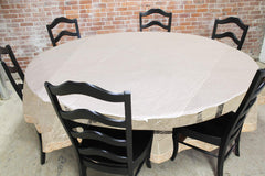 Heart Home PVC Waterproof 6 Seater Round Table Cover with Golden Lace 72" X 72" (Gold)- Cthh692-1 Unit