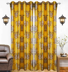 Kuber Industries 1 Piece Polyester 7 Feet Eyelet Door Curtain (Gold) -Ctktc12911
