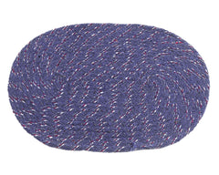 Kuber Industries Cotton Oval Door Mat for Porch/Kitchen/Bathroom/Laundry Room,(Blue) 54KM3956 Standard