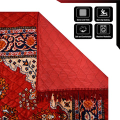 Heart Home Carpet|Velvet Carpet-Rug for Home Décor|Carpet Rug for Bedroom|Carpet for Living Room|Prayer-Yoga Mat|Carpet for Hall|4x6 Ft|Red