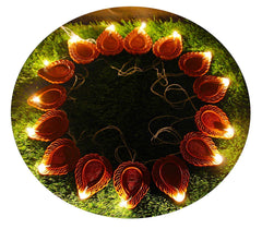 Kuber Industries Diwali Diya 2 Meter String Lights Diwali Lights for Decoration 20 Diya's Diwali Candle String Light Decorative Lights for Diwali (Brown)