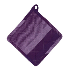 Kuber Industries Kitchen Linen Set|Cotton Glove,Pot Holder & Kitchen Towel|Adjustable Buckle Stain Resistant Cooking Kitchen Apron for Men,Women (Purple) (Pack Of 5)