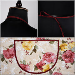 Kuber Industries Apron | PVC Cooking Kitchen Apron | Center Pocket Apron for Restaurent | Flower Apron for Housewife | Chef Apron with Ties | Pack of 2 | Multicolor