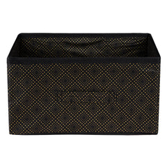 Heart Home Drawer Storage Box|Storage Bin for Clothes|Wardrobe Organizer for Books|Closet Box with Handle|Non-Woven Storage Box|Golden-Dot Storage Box|Black