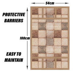 Heart Home Fridge Top Cover | Fridge Top Cover with Pockets | Refrigerator Top Cover for Kitchen | Fridge Top Cover with 6 Utility Pockets | Chatai Fridge Top Cover | Brown