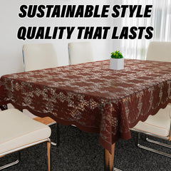 Kuber Industries Dining Table Cover | Cotton Table Cloth Cover | 6-Seater Table Cloth | Plain Jasmin Table Cover | Table Protector | Table Cover for Dining Table | 60x90 Inch | DTC | Maroon