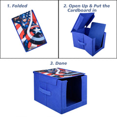 Heart Home Marvel Captain America Wardrobe Organizer | Shirt Stacker Closet Organizer | Shirts and Clothing Organizer | Foldable Storage Boxes | Shelf Organizer | Shirt Stacker Bag | Blue