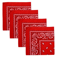 Heart Home Handkerchief | Premium Cotton Fabric | Women's Handkerchief | Ladies Rumal | Women's Hankies | Hankies for Girls | Carry Print Hanky | 4 Piece Set | Extra Large | Red