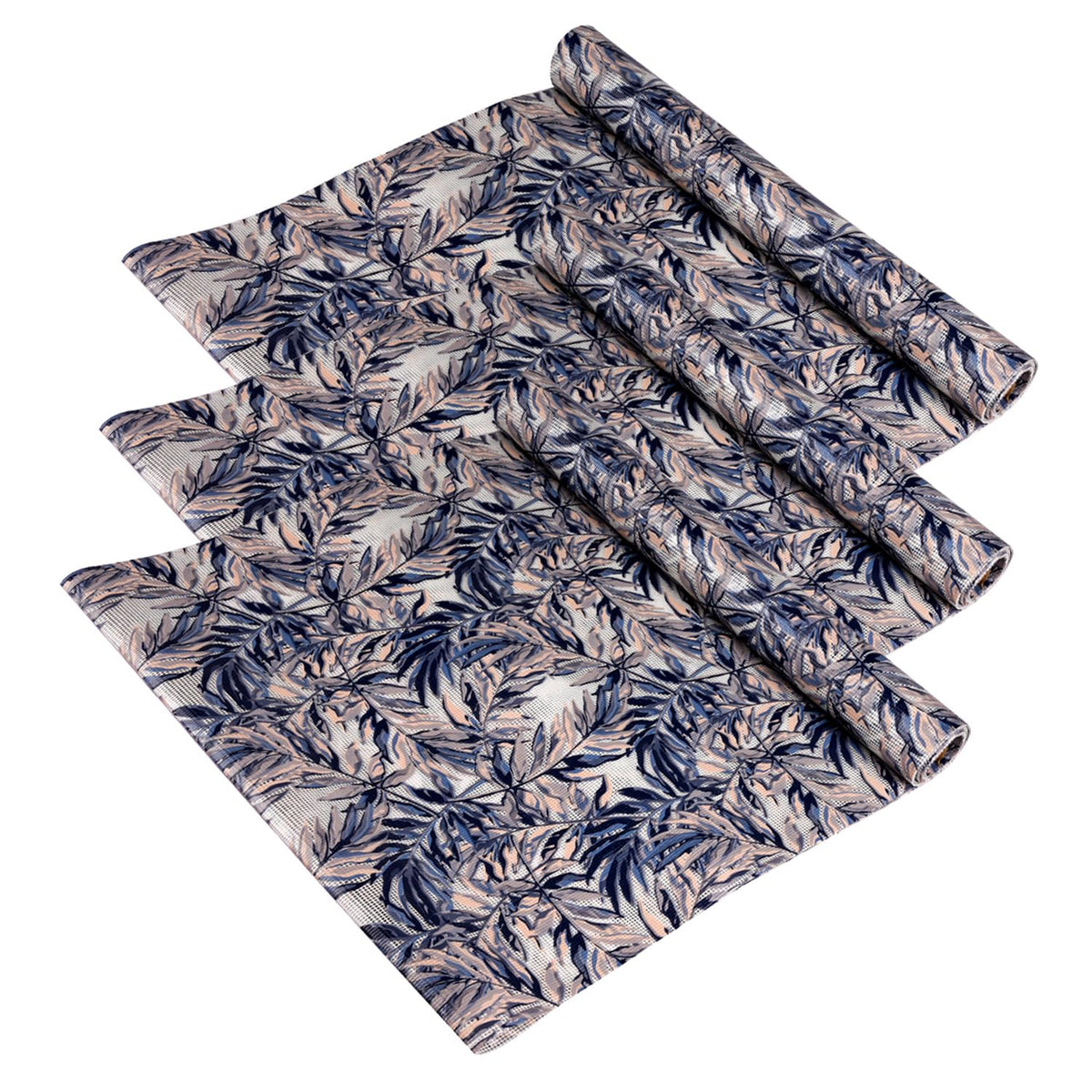 Heart Home Shelf Liner | Kitchen Cabinet Shelf Protector | Kitchen Liners for Cabinets and Drawers | Drawer Liner Mat | Leaf-Design Shelf Liner Roll | Cabinet Mat | 3 MTR | Pack of 3 | Blue