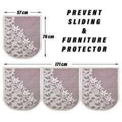 Heart Home Sofa Cover Set|5-Seater Couch Cover|Cotton Sofa Slip Cover Set|Sofa Slipcover Set|Sofa Cover for Living Room|S-22 Flower Sofa Cover Set| Maroon