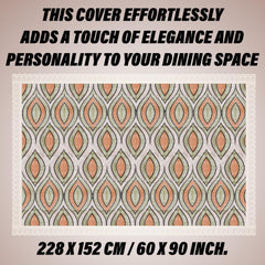 Heart Home Dining Table Cover | PVC Table Cloth Cover | 6 Seater Table Cloth | Zig Zag Gripper Table Cover | Table Protector | Table Cover for Dining Table | 60x90 Inch | DTC | Green