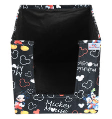 Heart Home Disney Mickey Print Non-Woven 3 Pieces Shirt Stacker Closet Organizer - Shirts and Clothing Organizer With Handle (Black)-HHEART16072