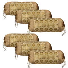 Kuber Industries Bolster Covers | Polyester Bolster Cover Set | Diwan Bolster Cover Set | Bolster Pillow Cover | Banarasi Gola Masand Cover | 16x32 Inch | Pack of 6 | Golden